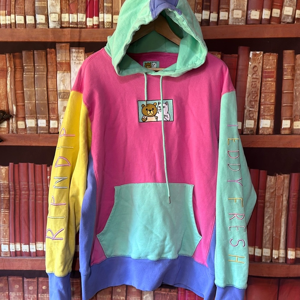 RIPNDIP‎ x TEDDY FRESH Hoodie Colorful colorblock colab